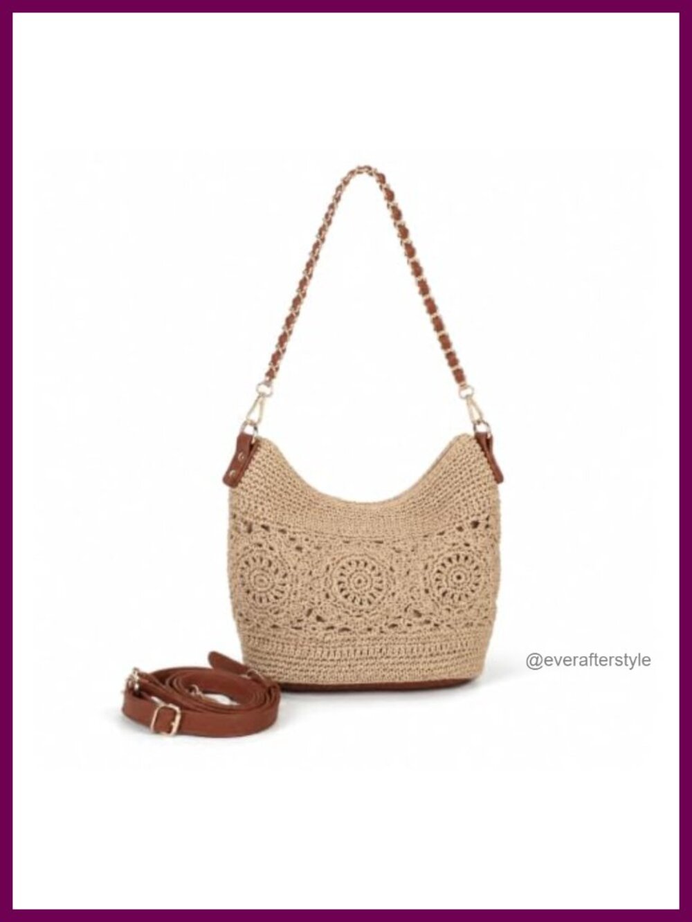 Handmade Crochet Mini Hobo Crossbody Bag Adjustable Strap
